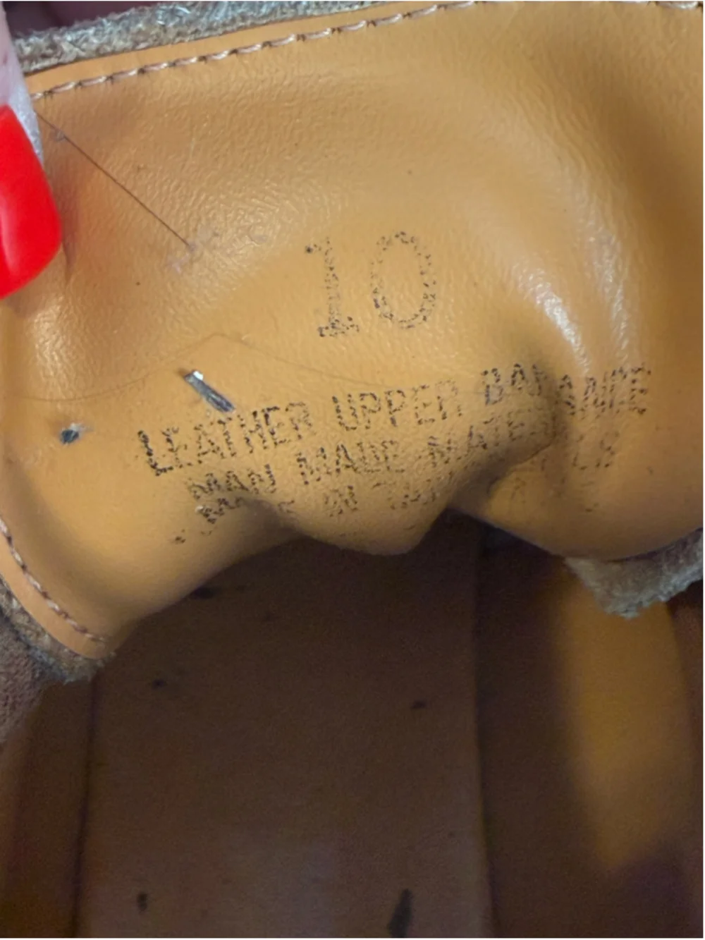 Vintage 70s Gorilla Men’s Suede Leather Hiking Boots Brown Red Laces Sz 10 USA